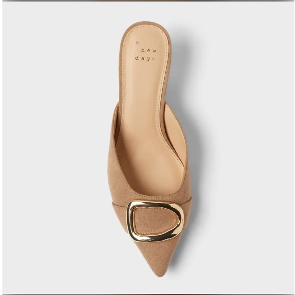 A NEW DAY Women's Larissa Pointed Toe tan Mule heels size various - Picture 4 of 6